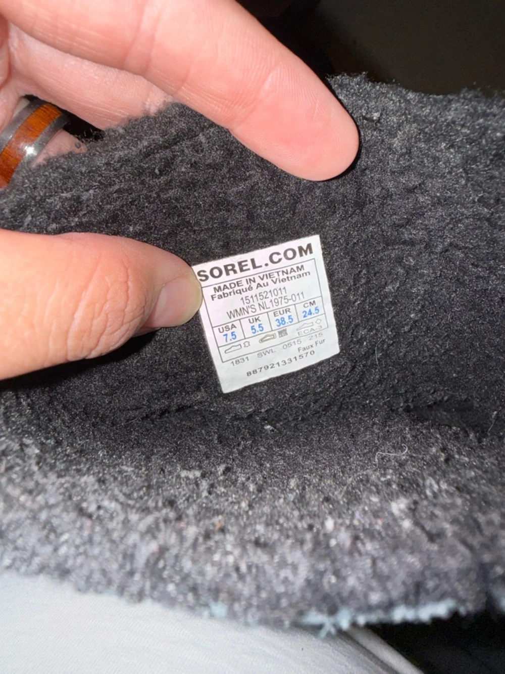 Sorel Glacy Boots Black Suede Faux Fur Lined – Women’s 7.5 - Picture 5 of 8